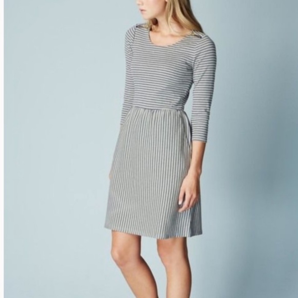 Boden Janie Striped Mini Dress Size 10L Long